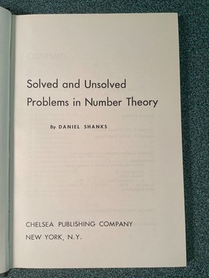 Solved and Unsolved Problems in Number Theory by Daniel Shanks (1978, HC) 2nd Ed