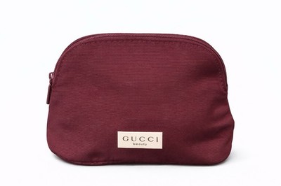 GUCCI beauty Zip Pouch Burgundy Makeup Bag 7”x5”x2.5” New | eBay