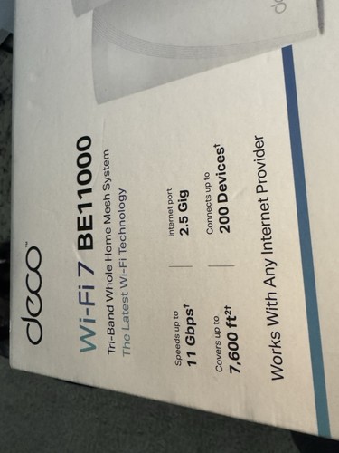 One-TP-Link-Deco BE65 Pro BE11000 Whole Home Tri-Band Wi-Fi 7 Mesh Router - Afbeelding 4 van 5