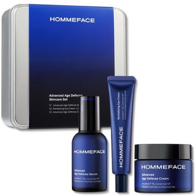 HOMMEFACE Men's Advanced Age Defense Skincare Set- Serum, Eye Cream & Face Cream