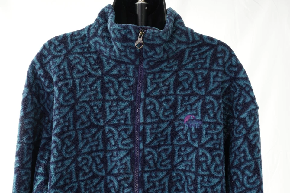 Lowe Alpine 80s 90s Y2K Vintage VTG Fleece Jacket zip up aztec  Men's Sz L - Image 2 of 4