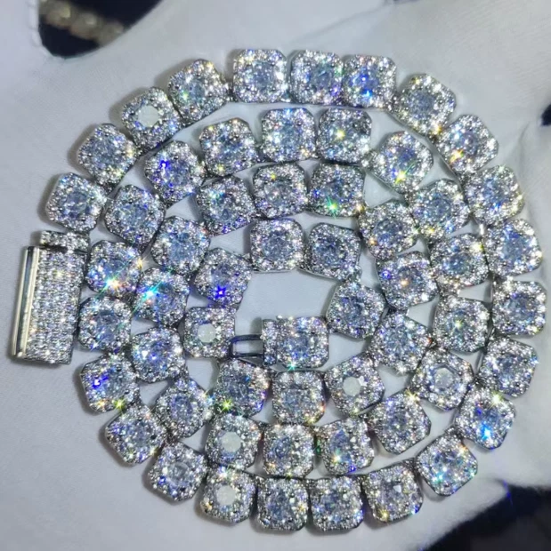 Совершенно новый! 7 мм 20 дюймов! Теннисная цепочка с имитацией МУАССАНИТА для мужчин и женщин Iced! - Изображение 3 из 4