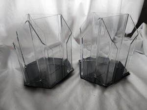 Brochure Pamphlet Holder Lazy Susan Revolving, 3 Sided, Store Fixture, Clear 