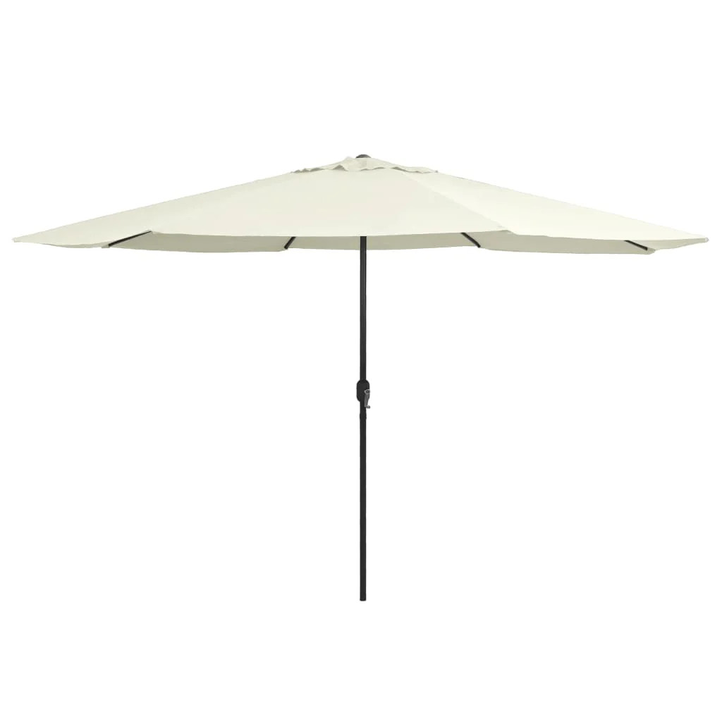Parasol d'exterieur avec mat en metal 400 cm blanc sable Helloshop26 pour jardin