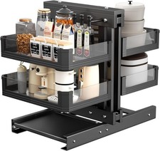 900mm Blind Corner Pull Out Organizer, 2 Tier 4 Shelf Kitchen Cabinet Organizer