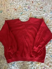 Vintage Red Crewneck Sweatshirt Made in USA XL | Blank | Minor Flaw 80’s 70’s