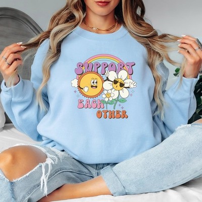 Support Each Other Damen Sweatshirt Motivation Retro Damen Pullover