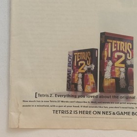 1993 Tetris 2 Video Game PRINT AD Nintendo NES Game Boy VTG 1990s Ad Page