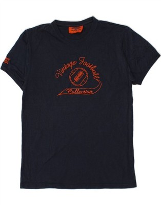 UMBRO Herren Grafik T-Shirt Oberteil Medium Navy Blau Baumwolle BQ11