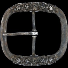 Western Rose Floral Single Prong Hippie Vtg Belt Buckle Cowgirl Rodeo Country