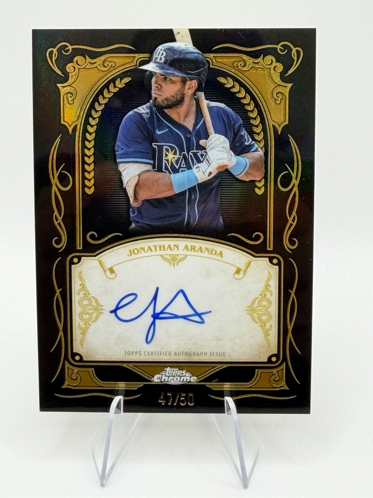 2026 Topps Chrome - Jonathan Aranda GOLD INK STROKES Auto /50 #IS-JA