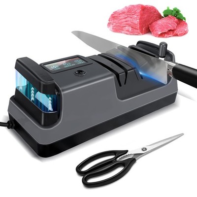 XTQINJIN KM-005 Electric Knife Sharpener 5-in-1 3-Speed LCD Screen Gray
