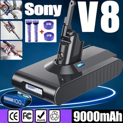 9000mAh Sony Cell Akku für Dyson V8 SV10 Absolute +/- LED-Anzeige / Filter