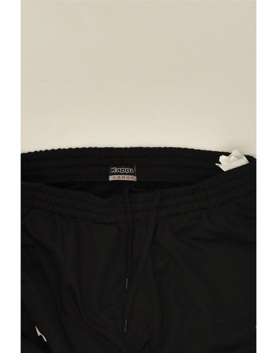 KAPPA Mens Graphic Tracksuit Trousers Large Black Polyester BO72 - 第 3/3 張圖片