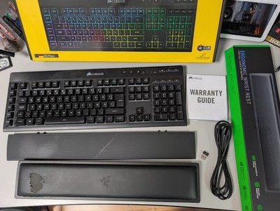 Corsair K57 RGB Wireless + Razer Ergonomic Wrist Rest Bundle Set Mit OVP
