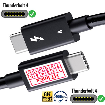 Thunderbolt 4 Kabel, 1m, 40 Gbit/s 100W 5A, Laden USB- C, extern SSD, HUB Dock