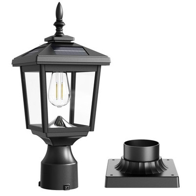 Greluna Solar Post Light Outdoor, 60 Lumens Dusk to Dawn Lamp Post Light, Sol...