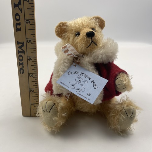 The Glass Dragon Lucy Handcrafted Mohair Bear Jointed Stuffed Plush Alpaca Trim - Picture 11 of 11