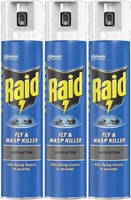 Raid Fly & Wasp Killer Rapid Action Spray, 300ml (3 Pack)