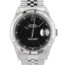 Rolex Datejust 16264 18KW Steel Black Index Dial Jubilee 36mm Watch w/ Box Paper