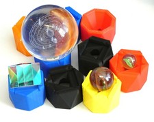 Pack of 5 Color Display Stand For Crystal Ball Marble Baseball Golf Mineral Rack