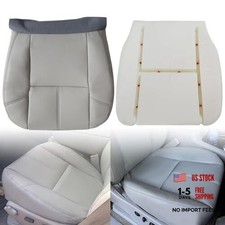 Gray Front Driver Side Bottom Replacement Leather Seat Cover Foam Cushion