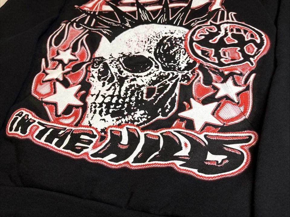 Sudadera con capucha Lost Hills Rock Skull negra y roja para hombre talla 2XL Foto 3 de 4