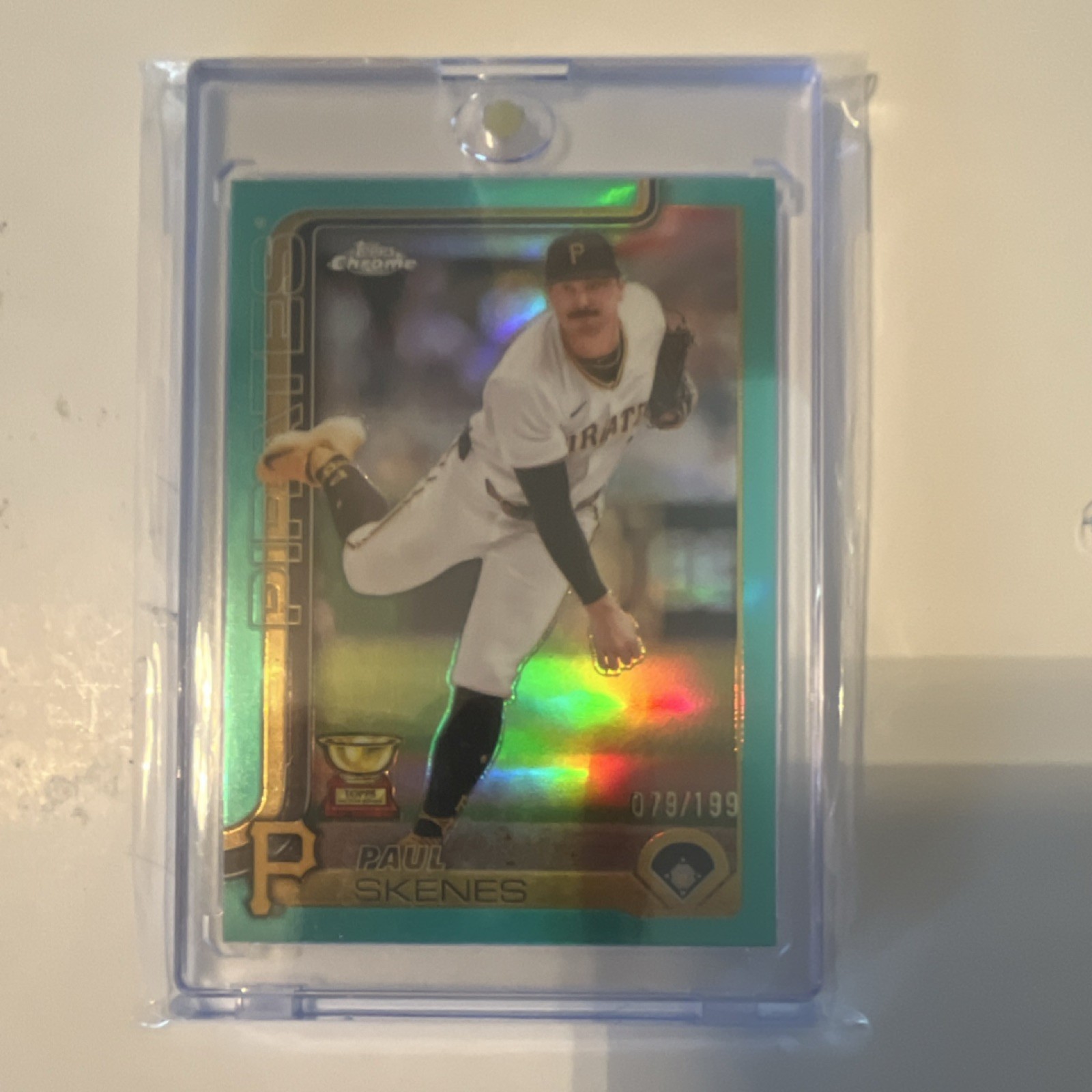 2025 Topps Chrome Paul Skenes #300 Aqua /199 Pittsburgh Pirates Baseball Card