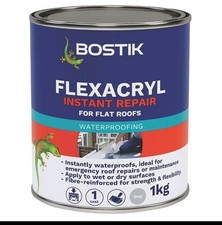 Bostik Flexacryl Roof Repair 1kg Grey Instant Waterproofing Compound Sealant