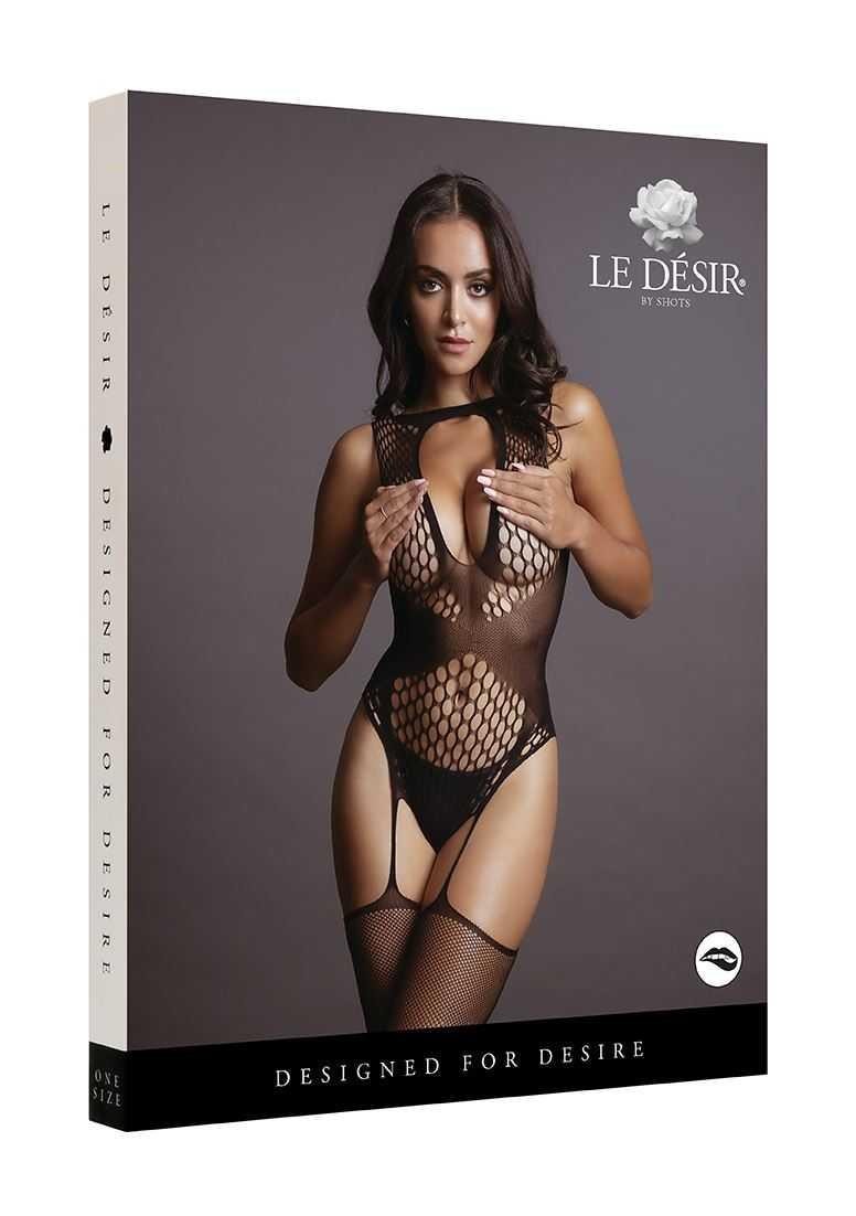 Le Désir Contrast Suspender Bodystocking One Size
