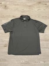 Huk Fishing Men’s Performance Short Sleeve Polo, Grey, Size Large