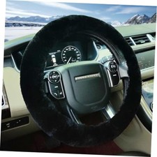 Fuzzy Wool Sheepskin Steering Wheel Coverr Fit Women And Men Soft Black Fuzzy Wool Sheepskin Steering Wheel Coverr Fit Women And Men Soft Black