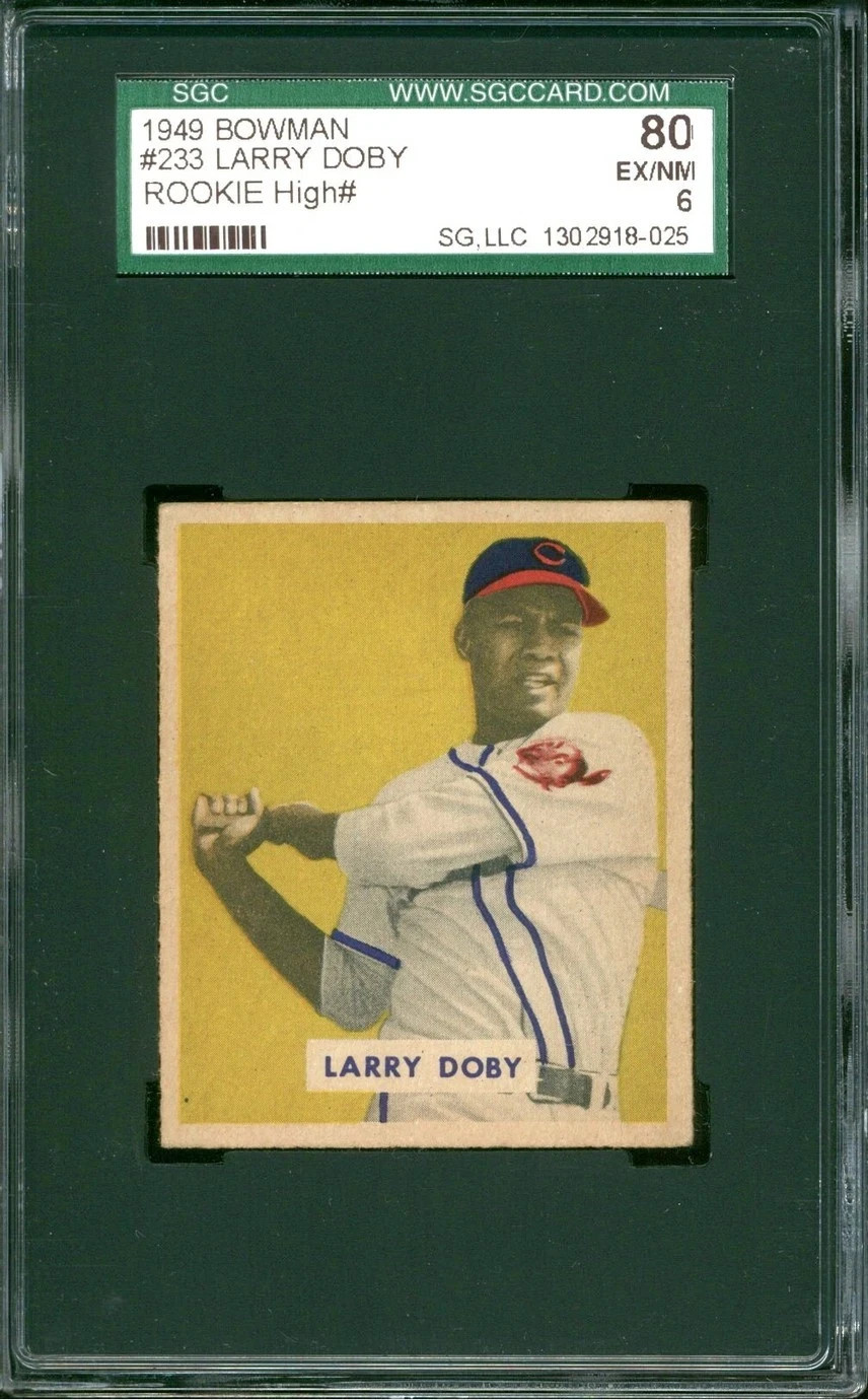 1949 BOWMAN #233 LARRY DOBY RC ROOKIE CLEVELAND INDIANS HOF SGC 6 EX-NM 80