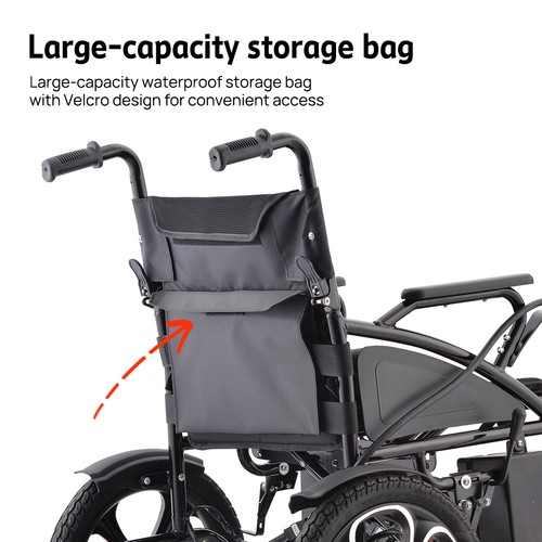 Black Electric Wheelchair Folding Long Range Lithium Power Motorised Dual Motors - Picture 7 of 22