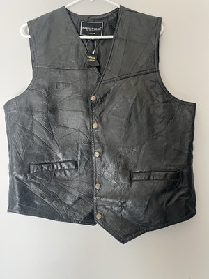 Rebel Rider Leather Motorcycle Vest Size Small