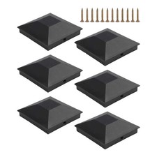 6 Pcs of Lightweight Fence Post Covers for 3 5 x 3 5 Wood Posts with Screws