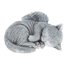 Cat Memorial Stone - Peaceful Sleeping Kitten Angel Statue Sleeping Angel Cat