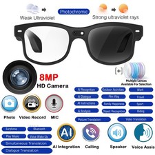 Bluetooth AI smart glasses with camera and video control and AI chat