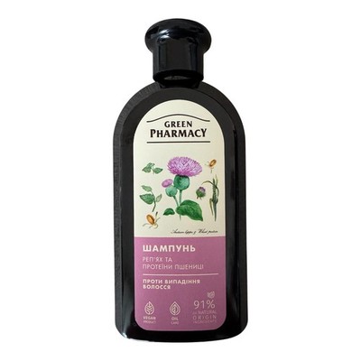 Green Pharmacy 350ml natürliches Kletten- und Weizenshampoo gegen Haarausfall