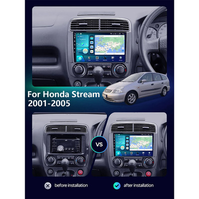 For Honda Stream 2001-2005 Carplay Car Stereo Radio Android Multimedia GPS Navi