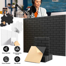 48x Sound Proofing Insulation Self Adhesive Pad Acoustic Wall Panel Tiles Studio
