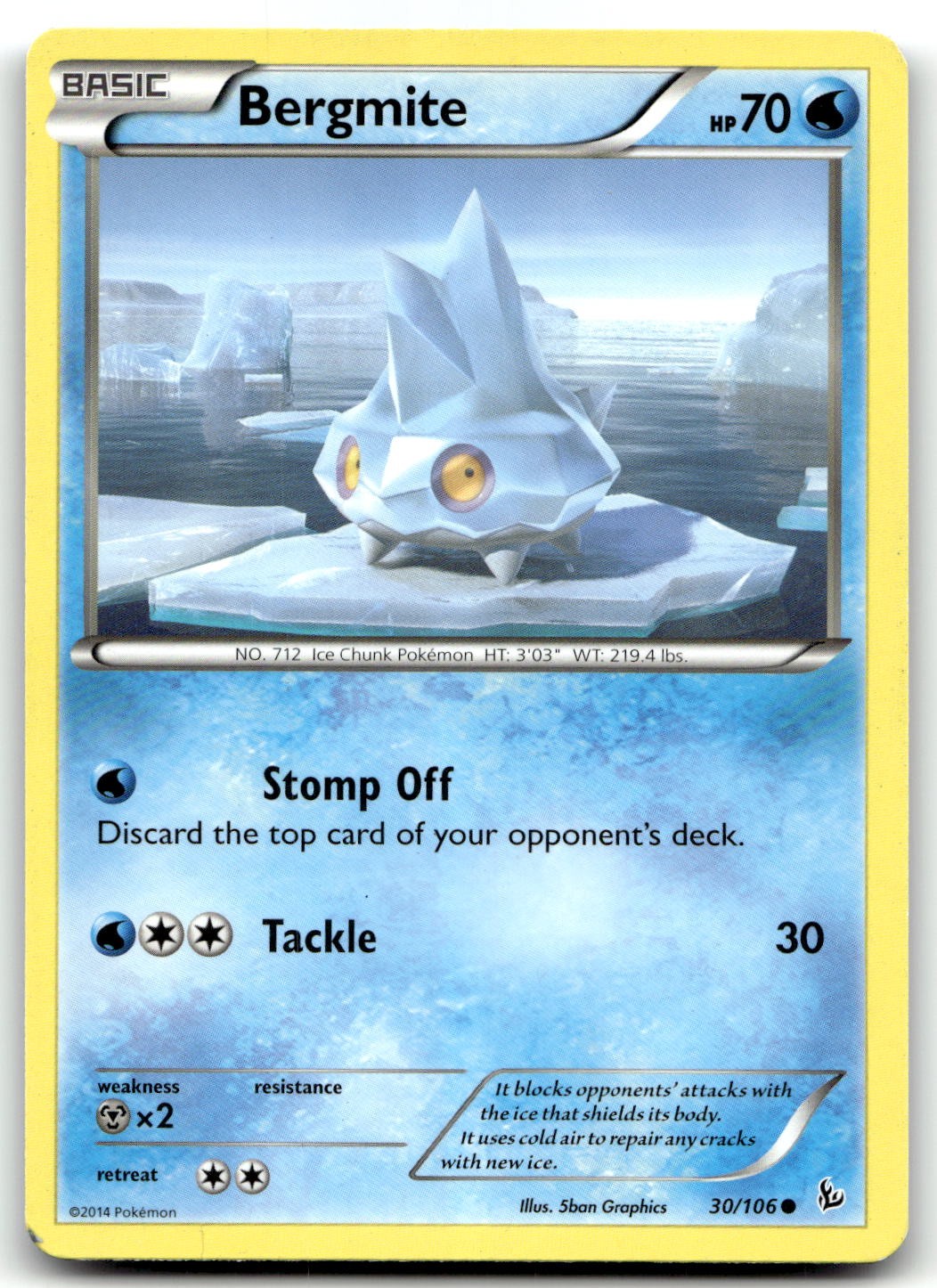 Bergmite 30/106 XY - Flashfire Common Normal Pokemon TCG LP