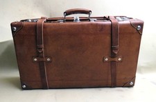 KOFFER Reisekoffer ANTIK Lederkoffer RARITÄT Leder OLDTIMER Cabrio DEKO Gr. 4304