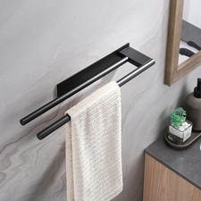 Bathroom Towel Racks No Drill Double Adhesive Towel Bar Stainless Steel Black 39
