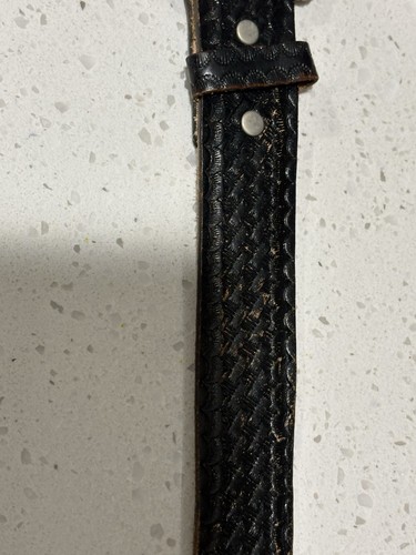 Unique Vintage Western Brass Belt Buckle Eagle USA Full Grain Steerhide Belt 34 - Picture 10 of 18
