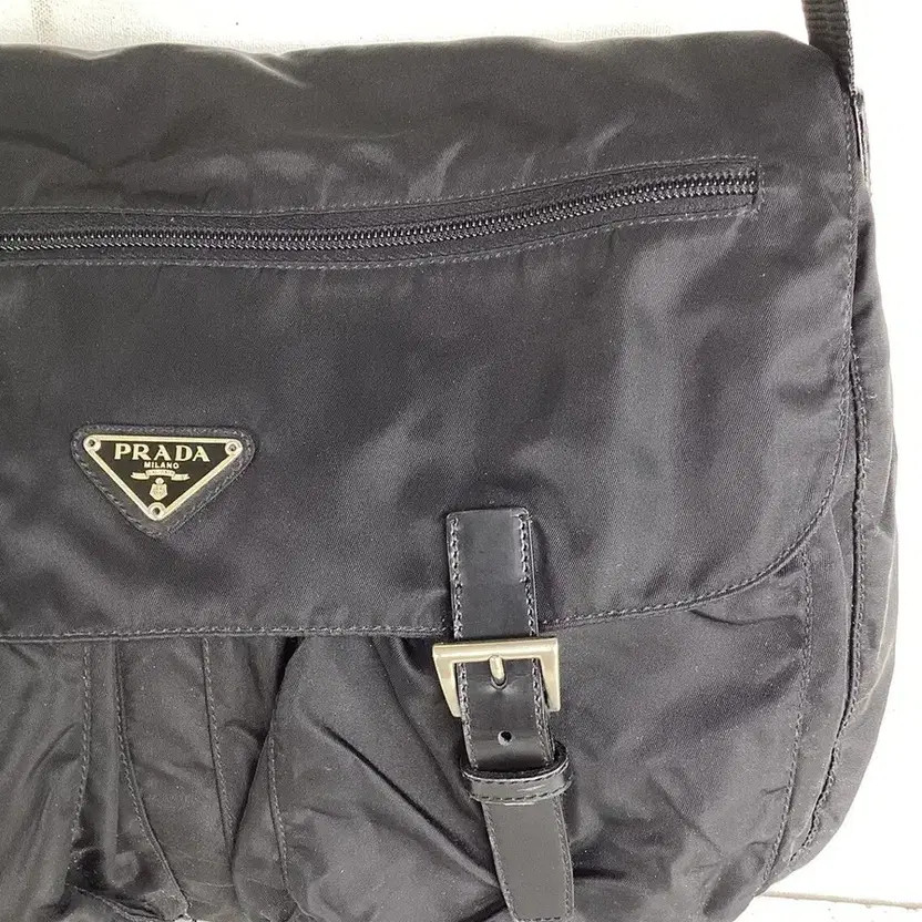 Prada Nylon Triangular Logo Double Buckle Crossbo… - image 7