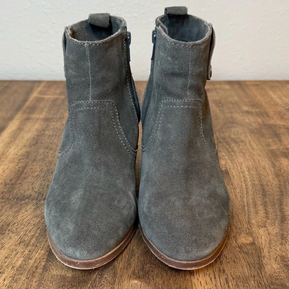 Botín para mujer Diba Sophia gamuza cuero tacón verde-gris talla 7,5 Foto 3 de 4