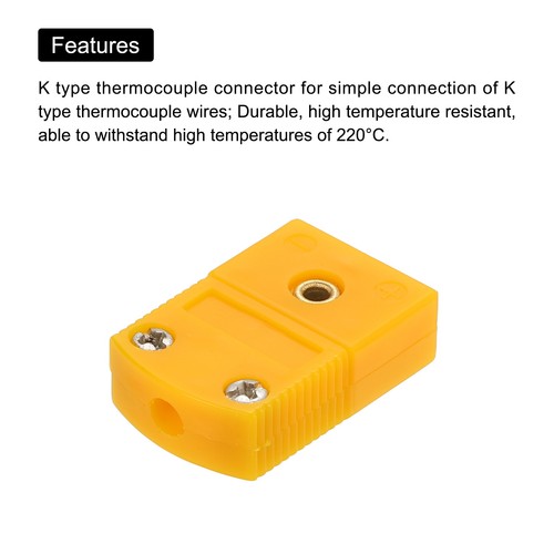 4pcs K Type Thermocouple Wire Connectors Female Plug Adapter Temperature 120°C - Afbeelding 4 van 6