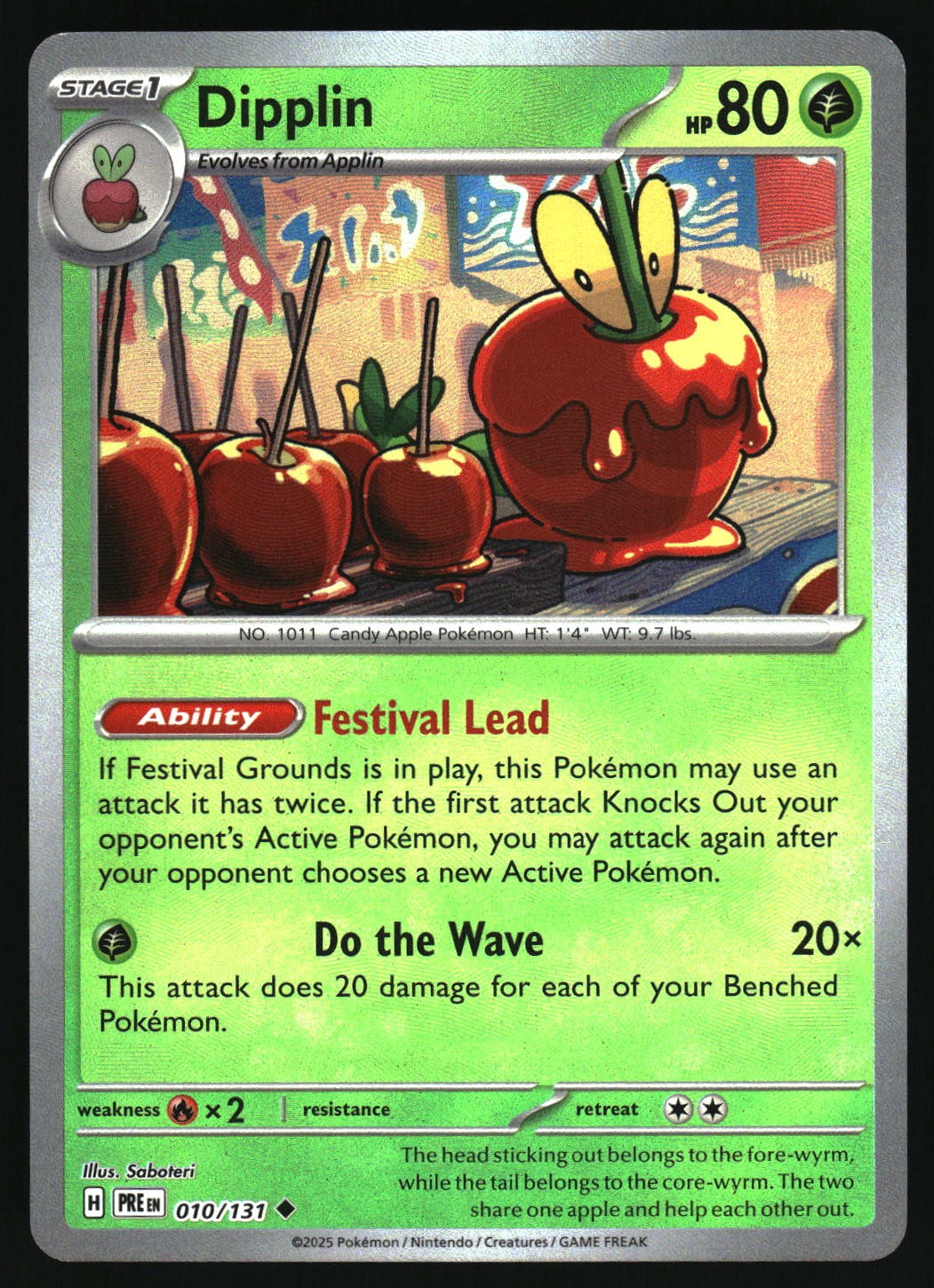 Pokemon Dipplin (Master Ball Pattern) SV: Prismatic Evolutions 010/131 NM