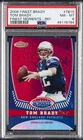 2008 TOPPS FINEST TOM BRADY FINEST MOMENTS REFRACTOR #TB15 TOM BRADY #/149 PSA 8